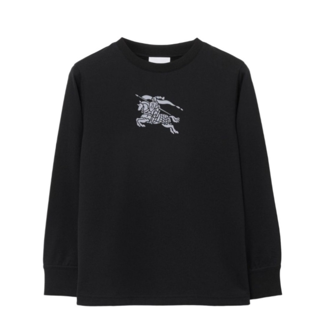 NWT-Burberry Kids EKD-motif cotton T-shirt - Black